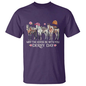 May The Horse Be With You Derby Day T Shirt Funny Horse Racing Triple Horse Equestrian Graphic TS02 Purple Print Your Wear