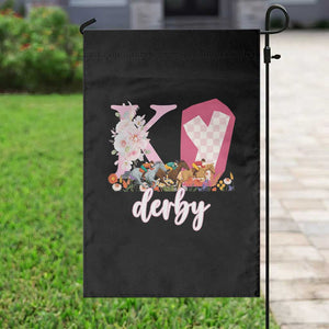 Retro Floral KY Horse Racing Graphic Garden Flag Pink Gingham Southern Belle Derby Day Aesthetic TS02 Print Your Wear