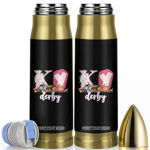 Retro Floral KY Horse Racing Graphic Bullet Tumbler Pink Gingham Southern Belle Derby Day Aesthetic TS02 Black Print Your Wear