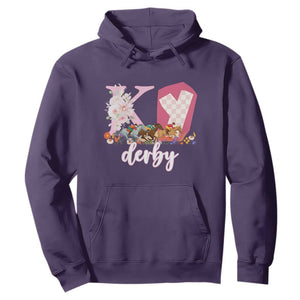 Retro Floral KY Horse Racing Graphic Hoodie Pink Gingham Southern Belle Derby Day Aesthetic TS02 Purple Print Your Wear