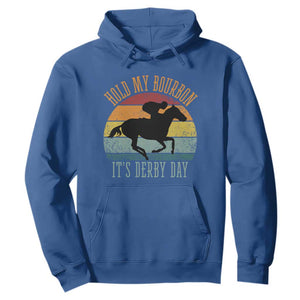 Hold My Bourbon It’s Derby Day Vintage Sunset Hoodie Funny Horse Racing Enthusiast Retro Graphic TS02 Royal Blue Print Your Wear