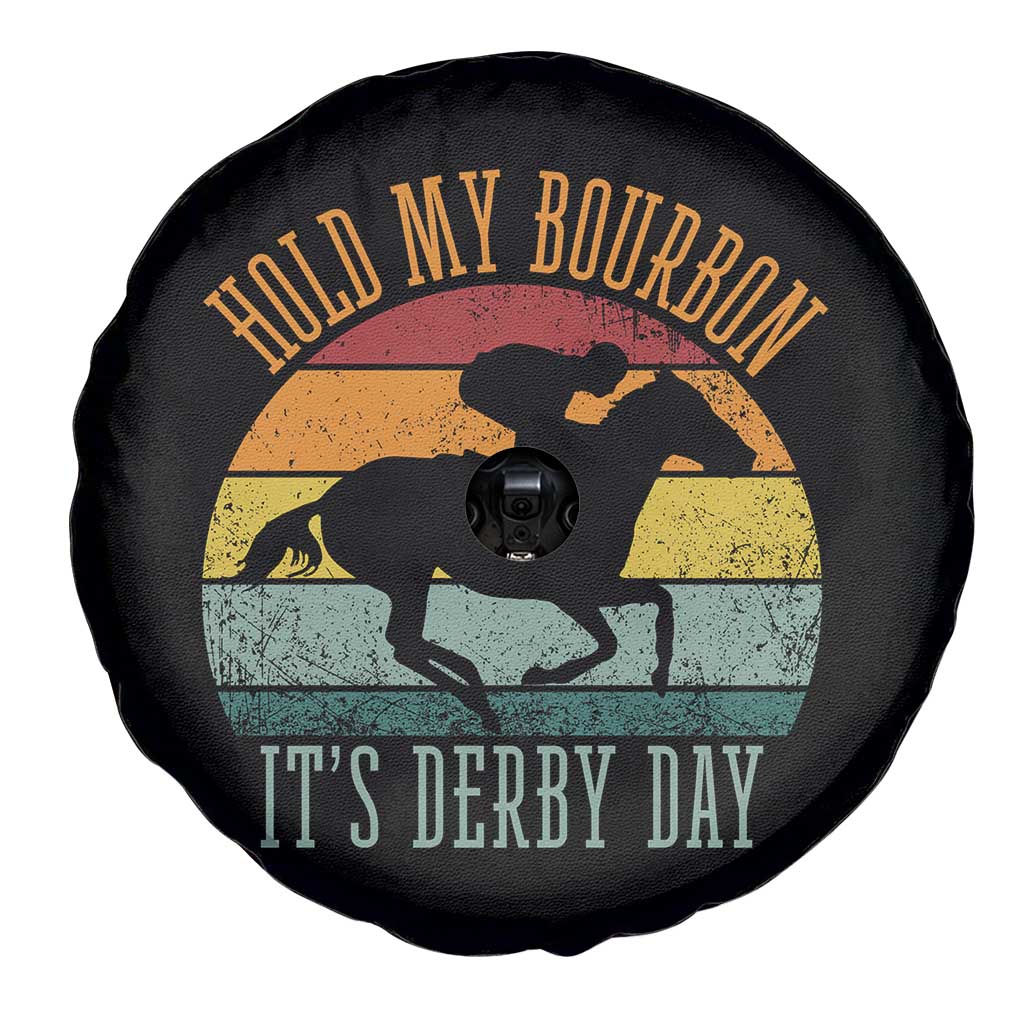 Hold My Bourbon It’s Derby Day Vintage Sunset Spare Tire Cover Funny Horse Racing Enthusiast Retro Graphic TS02 Print Your Wear