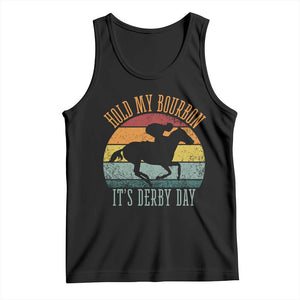 Hold My Bourbon It’s Derby Day Vintage Sunset Tank Top Funny Horse Racing Enthusiast Retro Graphic TS02 Black Print Your Wear