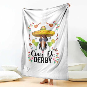 Cinco De Derby Funny Horse Racing Fiesta Throw Blanket Mexican Sombrero and Margarita Horse Lover TS02 Print Your Wear