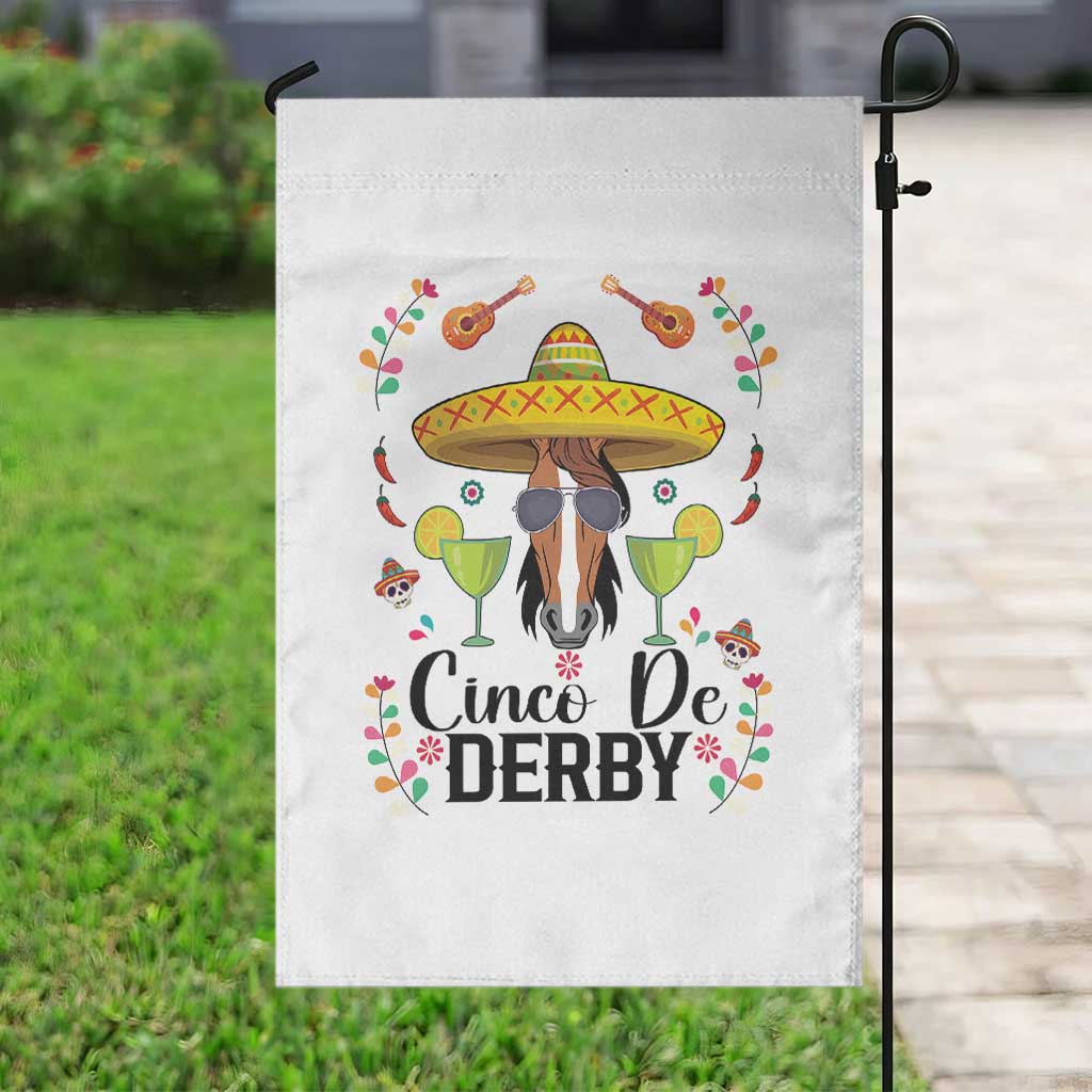 Cinco De Derby Funny Horse Racing Fiesta Garden Flag Mexican Sombrero and Margarita Horse Lover TS02 Print Your Wear