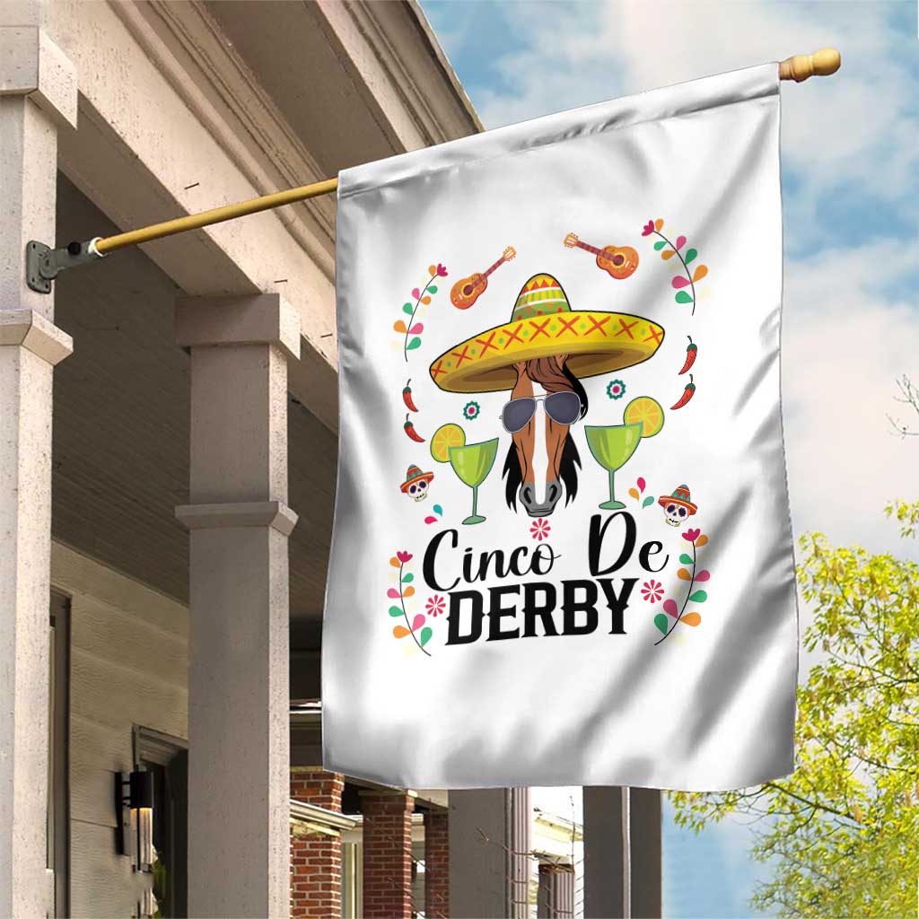 Cinco De Derby Funny Horse Racing Fiesta Garden Flag Mexican Sombrero and Margarita Horse Lover TS02 Print Your Wear