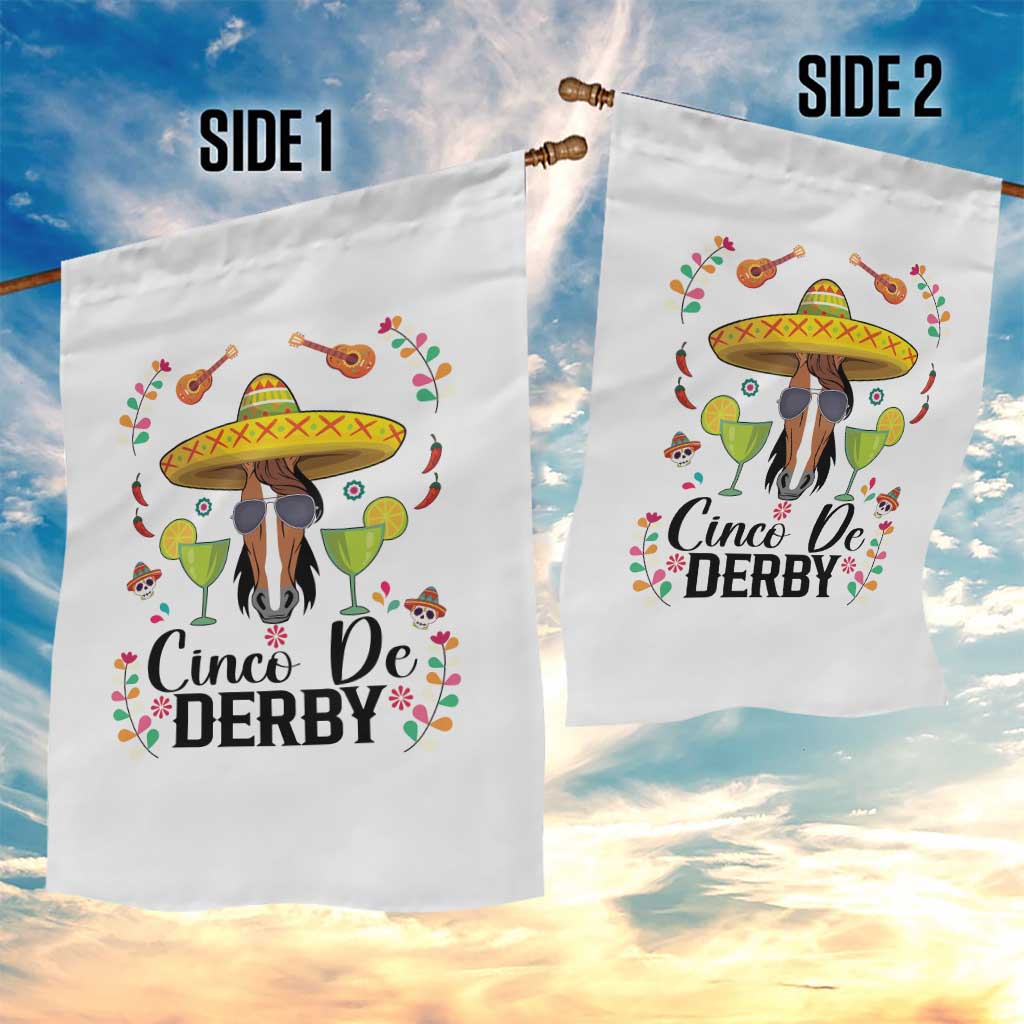 Cinco De Derby Funny Horse Racing Fiesta Garden Flag Mexican Sombrero and Margarita Horse Lover TS02 Print Your Wear