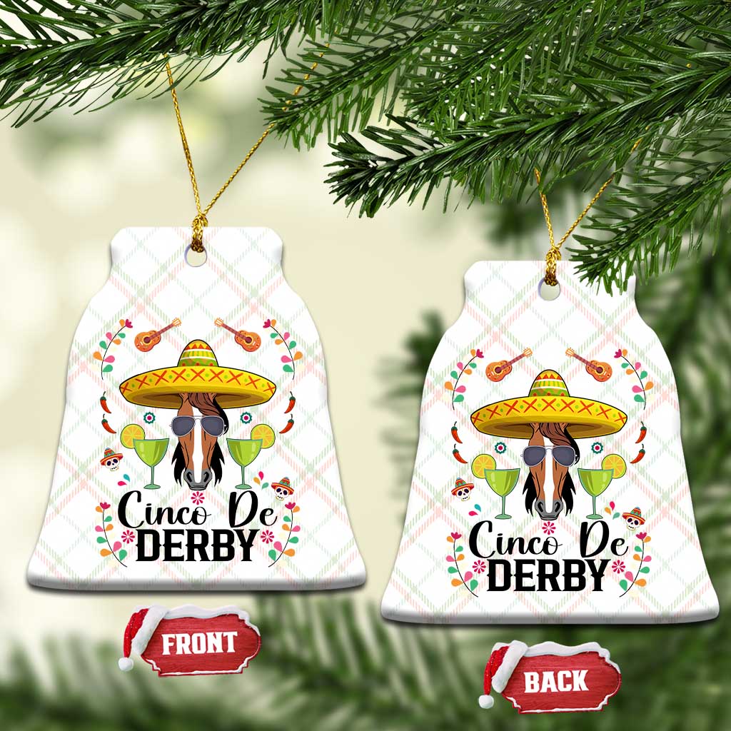 Cinco De Derby Funny Horse Racing Fiesta Ceramic Ornament Mexican Sombrero and Margarita Horse Lover TS02 Print Your Wear