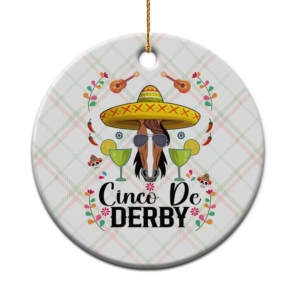 Cinco De Derby Funny Horse Racing Fiesta Ceramic Ornament Mexican Sombrero and Margarita Horse Lover TS02 1pc Christmas Plaid Print Your Wear