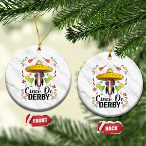 Cinco De Derby Funny Horse Racing Fiesta Ceramic Ornament Mexican Sombrero and Margarita Horse Lover TS02 1pc White Marble Print Your Wear
