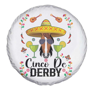 Cinco De Derby Funny Horse Racing Fiesta Spare Tire Cover Mexican Sombrero and Margarita Horse Lover TS02 Print Your Wear