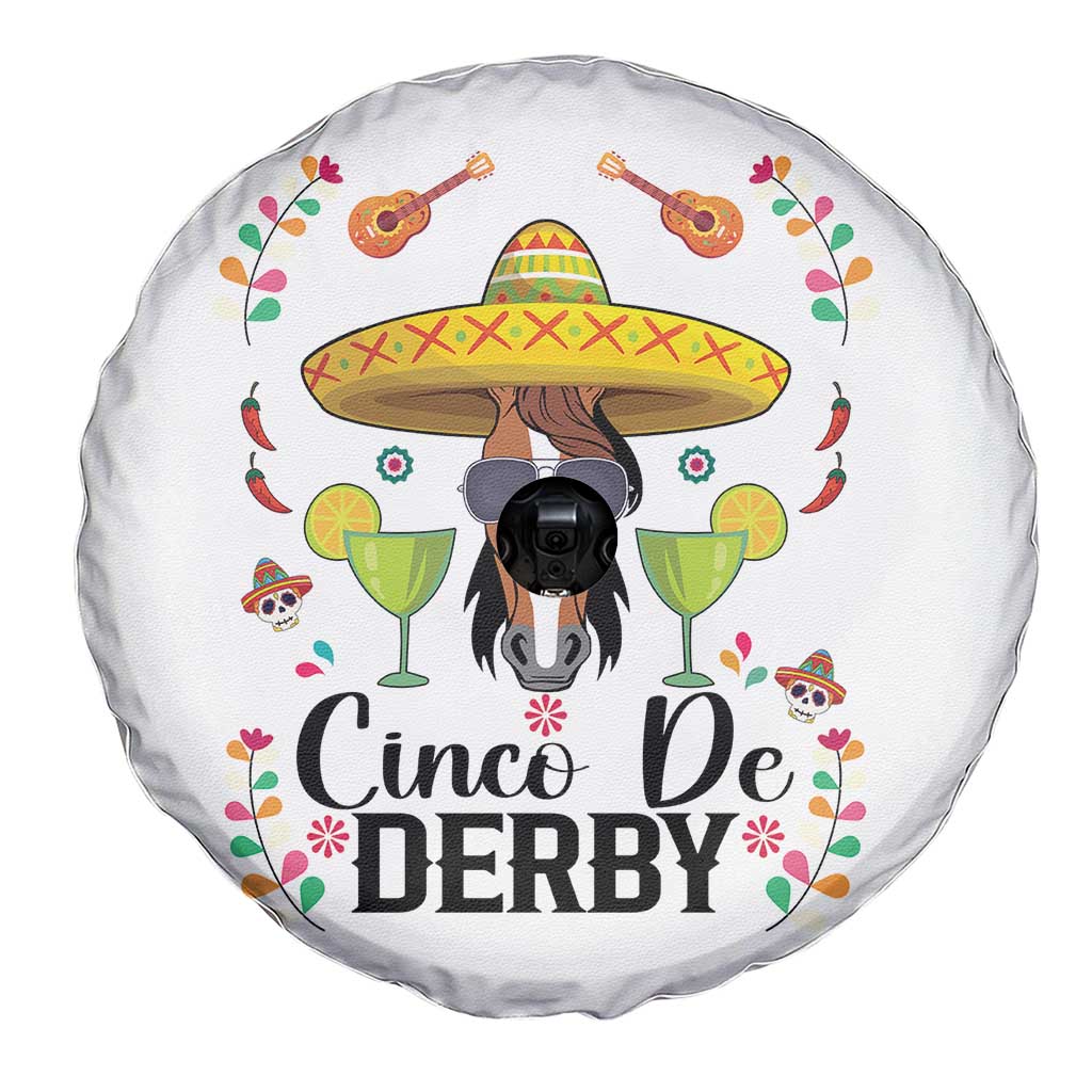 Cinco De Derby Funny Horse Racing Fiesta Spare Tire Cover Mexican Sombrero and Margarita Horse Lover TS02 Print Your Wear