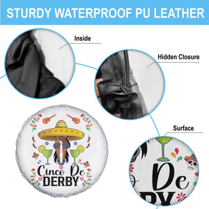 Cinco De Derby Funny Horse Racing Fiesta Spare Tire Cover Mexican Sombrero and Margarita Horse Lover TS02 Print Your Wear
