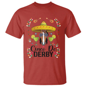Cinco De Derby Funny Horse Racing Fiesta T Shirt Mexican Sombrero and Margarita Horse Lover TS02 Red Print Your Wear