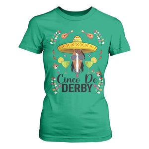 Cinco De Derby Funny Horse Racing Fiesta T Shirt For Women Mexican Sombrero and Margarita Horse Lover TS02 Irish Green Print Your Wear