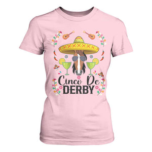 Cinco De Derby Funny Horse Racing Fiesta T Shirt For Women Mexican Sombrero and Margarita Horse Lover TS02 Light Pink Print Your Wear