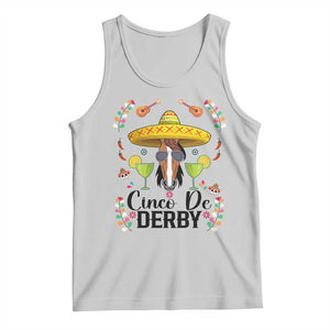Cinco De Derby Funny Horse Racing Fiesta Tank Top Mexican Sombrero and Margarita Horse Lover TS02 Ash Print Your Wear