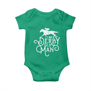 I Am A Derby Old Man Vintage Distressed Graphic Baby Onesie Classic Horse Racing Enthusiast Father’s Day Gift TS02 Irish Green Print Your Wear