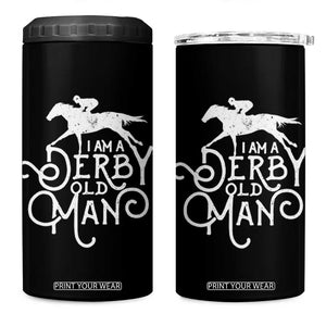 I Am A Derby Old Man Vintage Distressed Graphic 4 in 1 Can Cooler Tumbler Classic Horse Racing Enthusiast Father’s Day Gift TS02 One Size: 16 oz Black Print Your Wear
