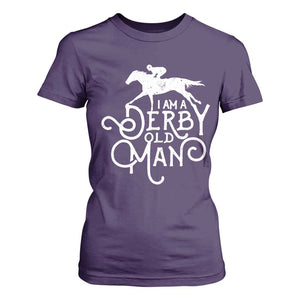 I Am A Derby Old Man Vintage Distressed Graphic T Shirt For Women Classic Horse Racing Enthusiast Father’s Day Gift TS02 Purple Print Your Wear