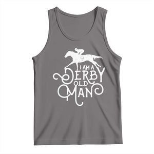 I Am A Derby Old Man Vintage Distressed Graphic Tank Top Classic Horse Racing Enthusiast Father’s Day Gift TS02 Deep Heather Print Your Wear