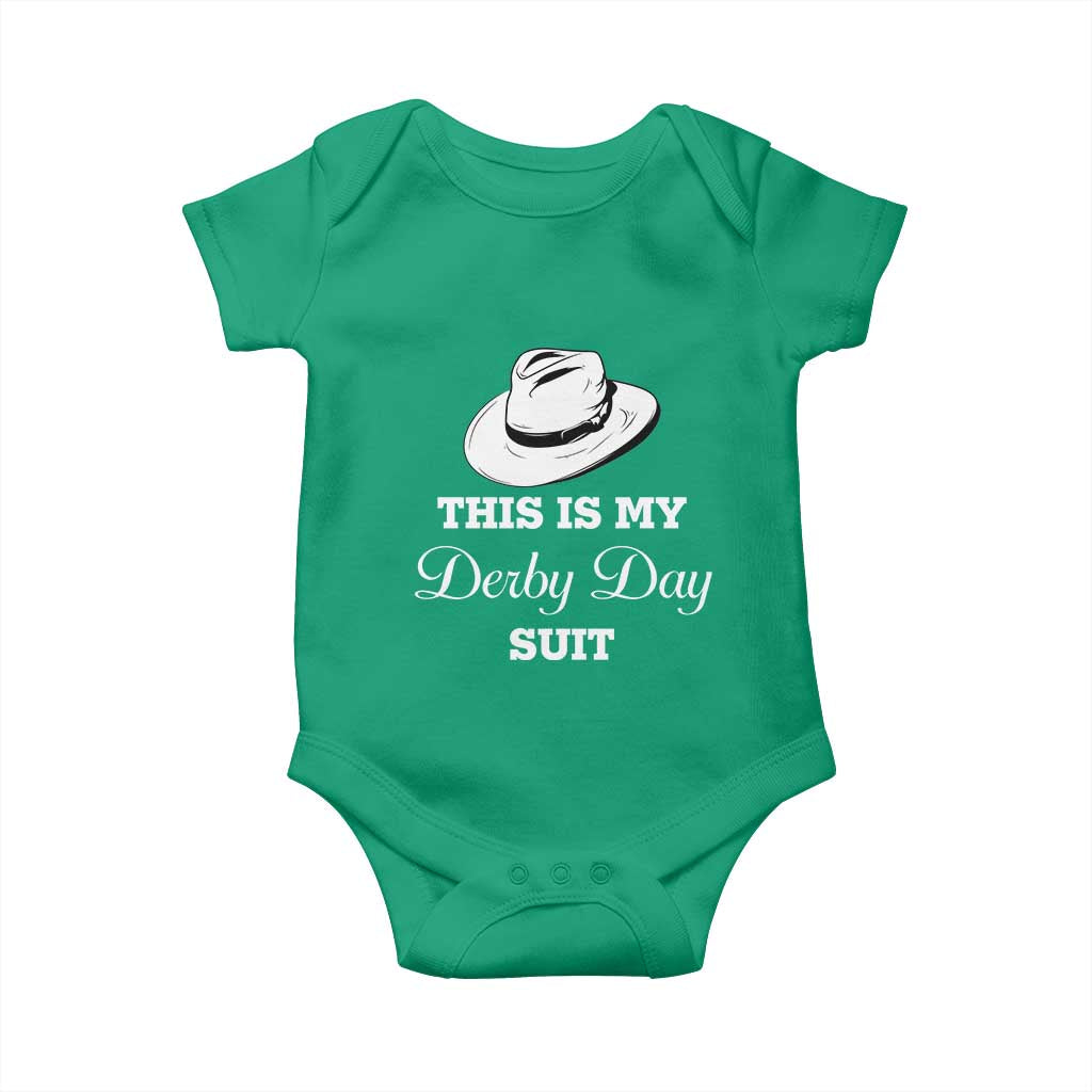 This Is My Derby Day Suit Fedora Hat Graphic Baby Onesie Funny Sarcastic Horse Racing Fan Part TS02 Irish Green Print Your Wear