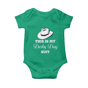 This Is My Derby Day Suit Fedora Hat Graphic Baby Onesie Funny Sarcastic Horse Racing Fan Part TS02 Irish Green Print Your Wear