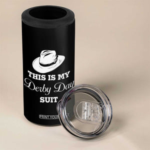 This Is My Derby Day Suit Fedora Hat Graphic 4 in 1 Can Cooler Tumbler Funny Sarcastic Horse Racing Fan Part TS02 Print Your Wear