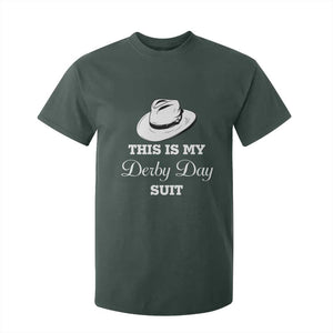 This Is My Derby Day Suit Fedora Hat Graphic T Shirt For Kid Funny Sarcastic Horse Racing Fan Part TS02 Dark Forest Green Print Your Wear