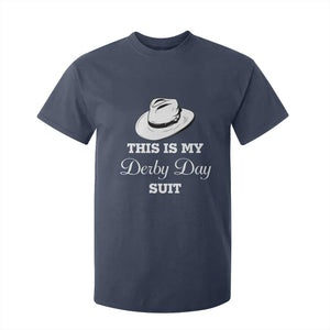This Is My Derby Day Suit Fedora Hat Graphic T Shirt For Kid Funny Sarcastic Horse Racing Fan Part TS02 Navy Print Your Wear