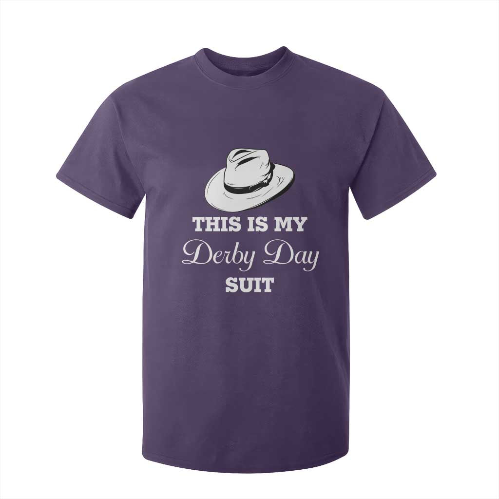 This Is My Derby Day Suit Fedora Hat Graphic T Shirt For Kid Funny Sarcastic Horse Racing Fan Part TS02 Purple Print Your Wear