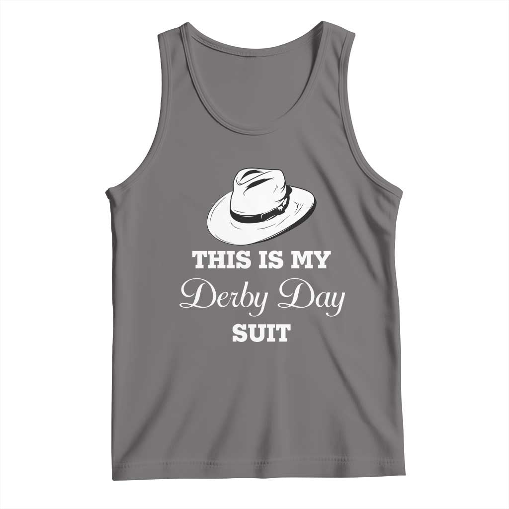 This Is My Derby Day Suit Fedora Hat Graphic Tank Top Funny Sarcastic Horse Racing Fan Part TS02 Deep Heather Print Your Wear