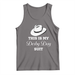 This Is My Derby Day Suit Fedora Hat Graphic Tank Top Funny Sarcastic Horse Racing Fan Part TS02 Deep Heather Print Your Wear