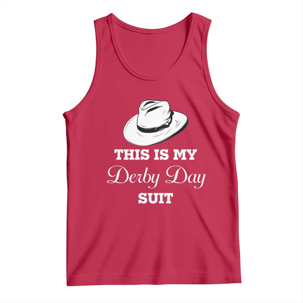 This Is My Derby Day Suit Fedora Hat Graphic Tank Top Funny Sarcastic Horse Racing Fan Part TS02 Red Print Your Wear