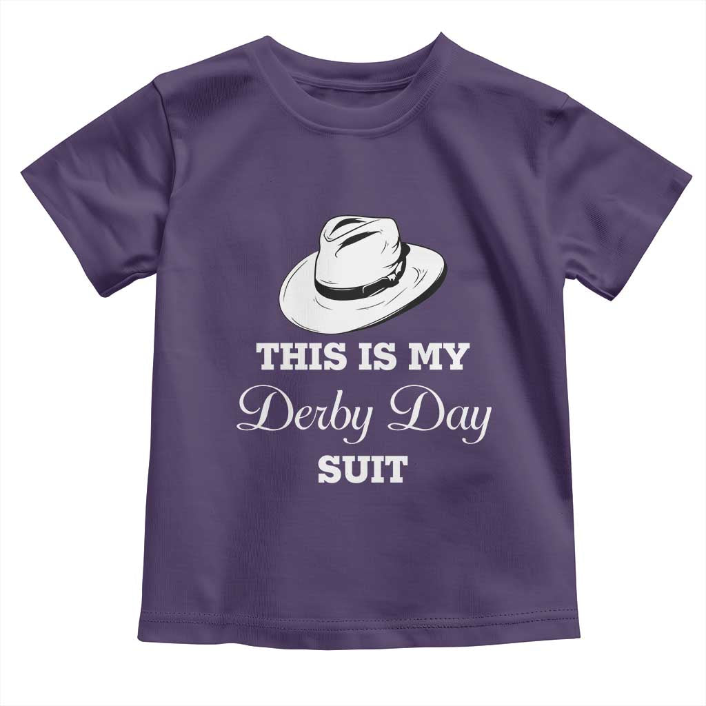 This Is My Derby Day Suit Fedora Hat Graphic Toddler T Shirt Funny Sarcastic Horse Racing Fan Part TS02 Purple Print Your Wear