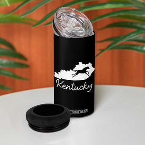 Kentucky State Map with Racing Horse 4 in 1 Can Cooler Tumbler Bluegrass State Pride Equestrian TS02 Print Your Wear