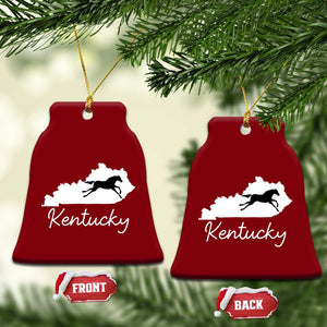 Kentucky State Map with Racing Horse Ceramic Ornament Bluegrass State Pride Equestrian TS02 Print Your Wear