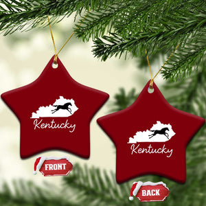 Kentucky State Map with Racing Horse Ceramic Ornament Bluegrass State Pride Equestrian TS02 Print Your Wear