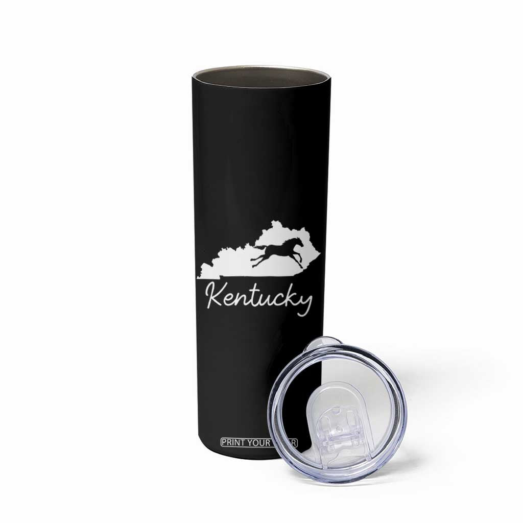 Kentucky State Map with Racing Horse Skinny Tumbler Bluegrass State Pride Equestrian TS02 Print Your Wear