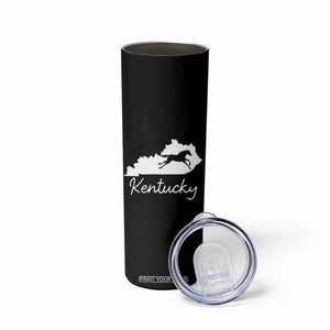 Kentucky State Map with Racing Horse Skinny Tumbler Bluegrass State Pride Equestrian TS02 Print Your Wear