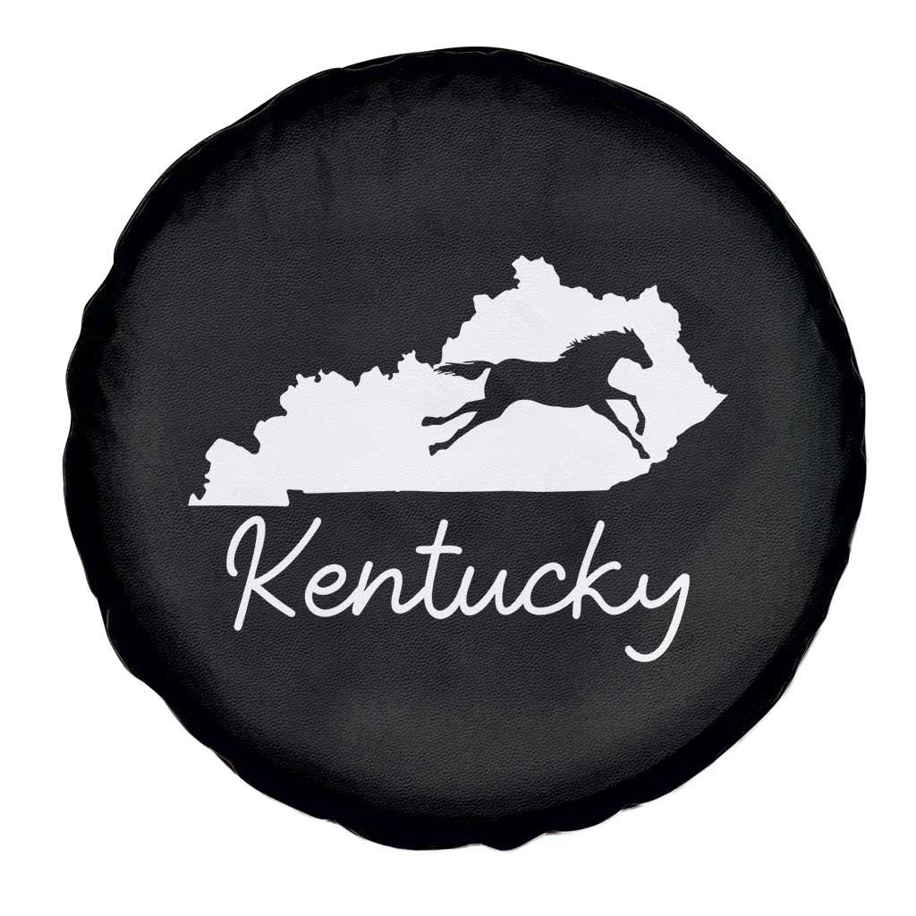 Kentucky State Map with Racing Horse Spare Tire Cover Bluegrass State Pride Equestrian TS02 Print Your Wear