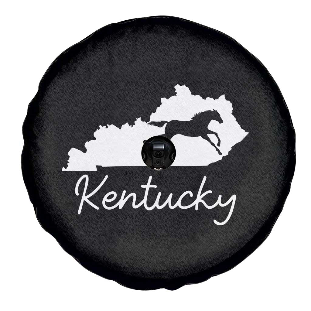 Kentucky State Map with Racing Horse Spare Tire Cover Bluegrass State Pride Equestrian TS02 Print Your Wear