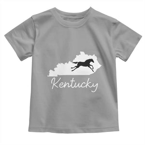 Kentucky State Map with Racing Horse Toddler T Shirt Bluegrass State Pride Equestrian TS02 Sport Gray Print Your Wear
