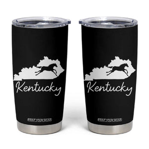 Kentucky State Map with Racing Horse Tumbler Cup Bluegrass State Pride Equestrian TS02 Black Print Your Wear