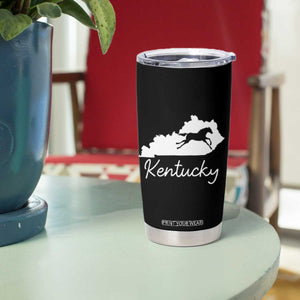 Kentucky State Map with Racing Horse Tumbler Cup Bluegrass State Pride Equestrian TS02 Print Your Wear