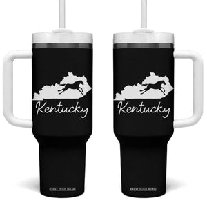 Kentucky State Map with Racing Horse Tumbler With Handle Bluegrass State Pride Equestrian TS02 One Size: 40 oz Black Print Your Wear