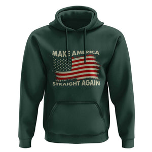 Funny MASA Hoodie Make America Straight Again American Flag Retro Groovy TS02 Dark Forest Green Print Your Wear