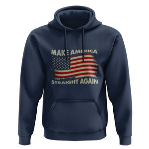 Funny MASA Hoodie Make America Straight Again American Flag Retro Groovy TS02 Navy Print Your Wear