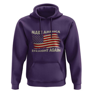 Funny MASA Hoodie Make America Straight Again American Flag Retro Groovy TS02 Purple Print Your Wear
