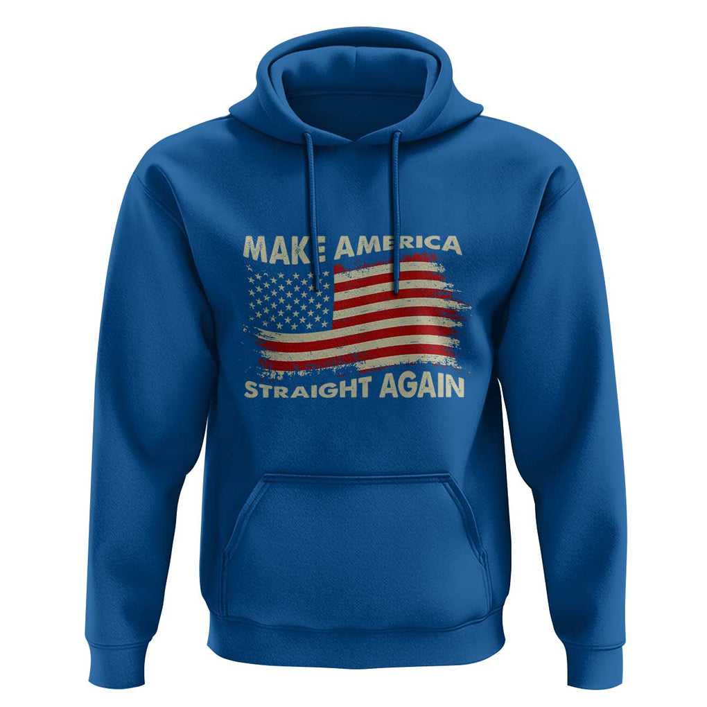 Funny MASA Hoodie Make America Straight Again American Flag Retro Groovy TS02 Royal Blue Print Your Wear